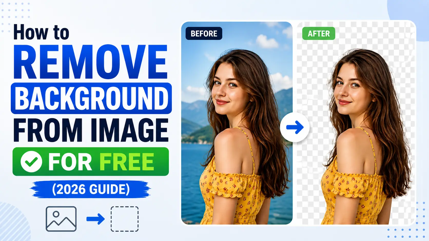 How to remove background from image for free — step-by-step guide showing AI background remover removing a product photo background in a browser